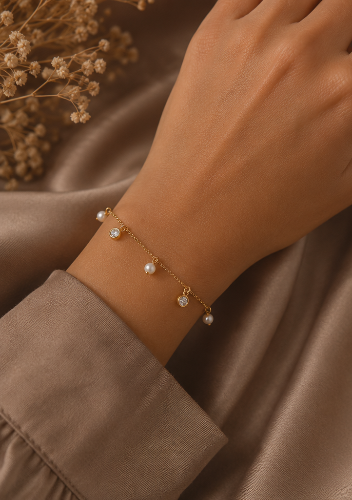 White Wave Charm Bracelet