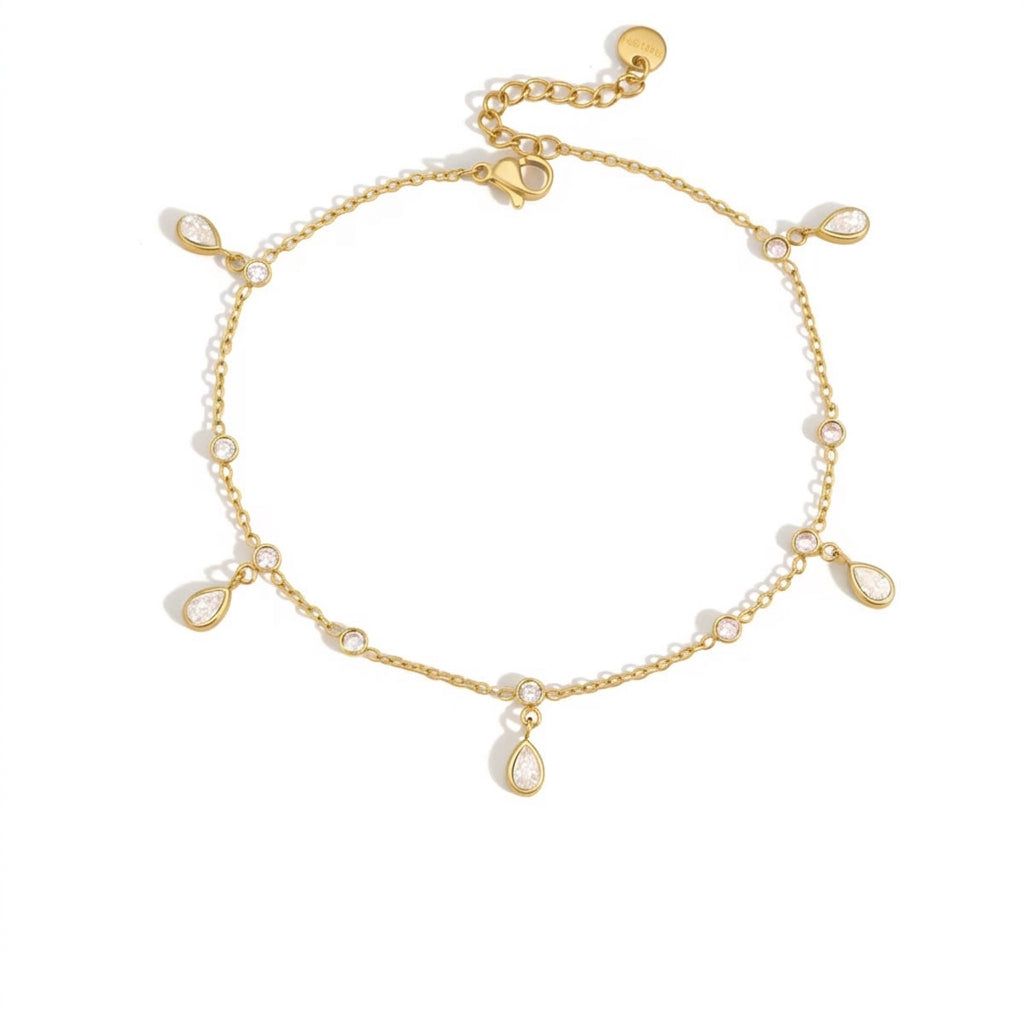 Lumiere Pear Dangle Anklet
