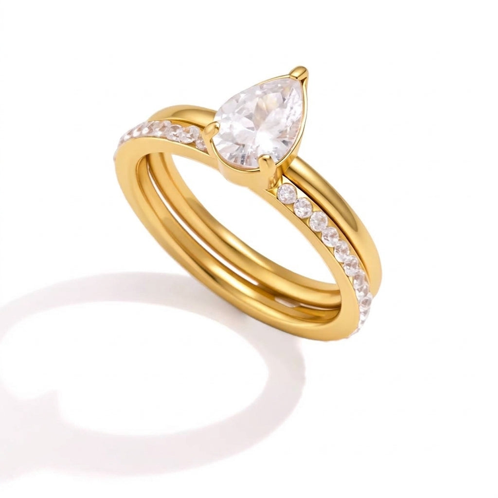 Stacy Pear Layered Ring