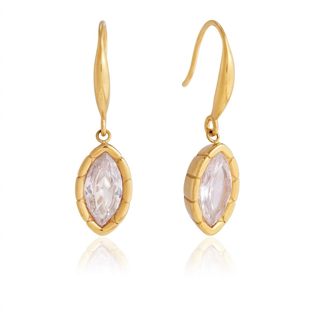 Marquise & Oval Drop Earring (A:marquis B: oval)