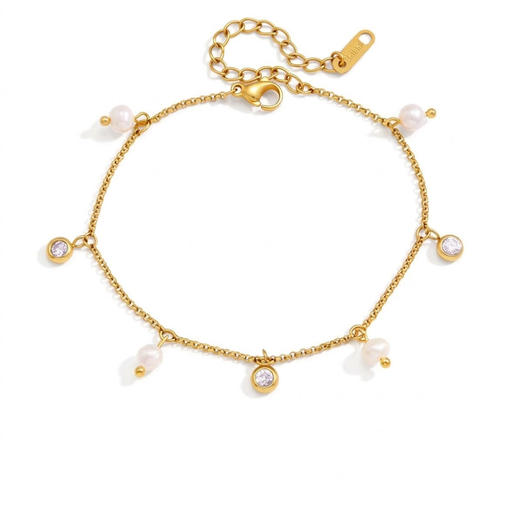 White Wave Charm Bracelet