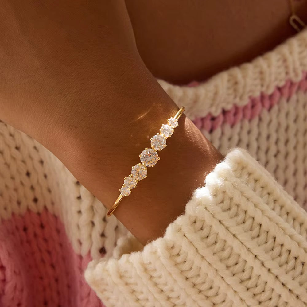 Stella Cluster Cuff Bangle