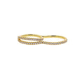 Fluid Wave Pavé Two-Finger Ring