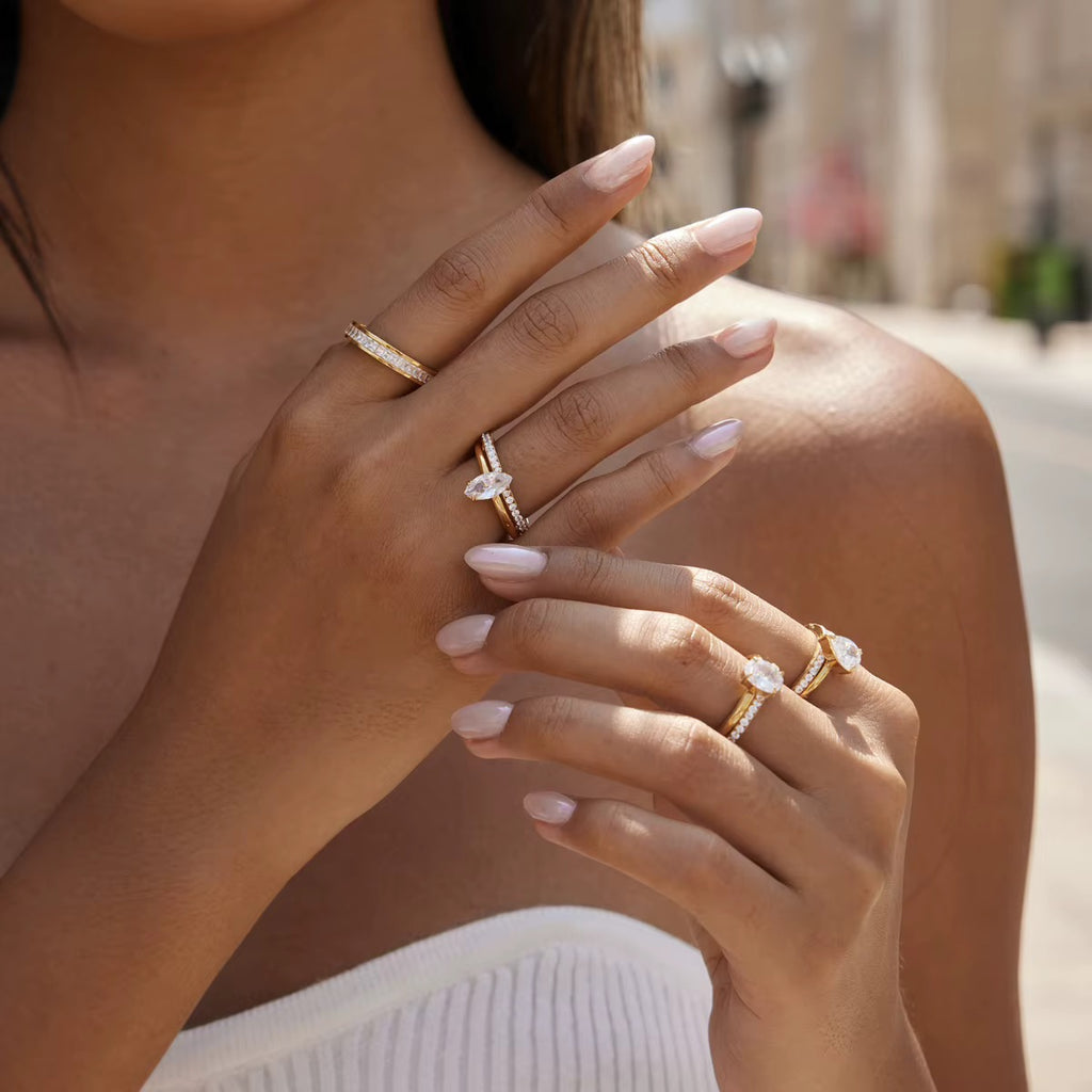 Stacy Pear Layered Ring