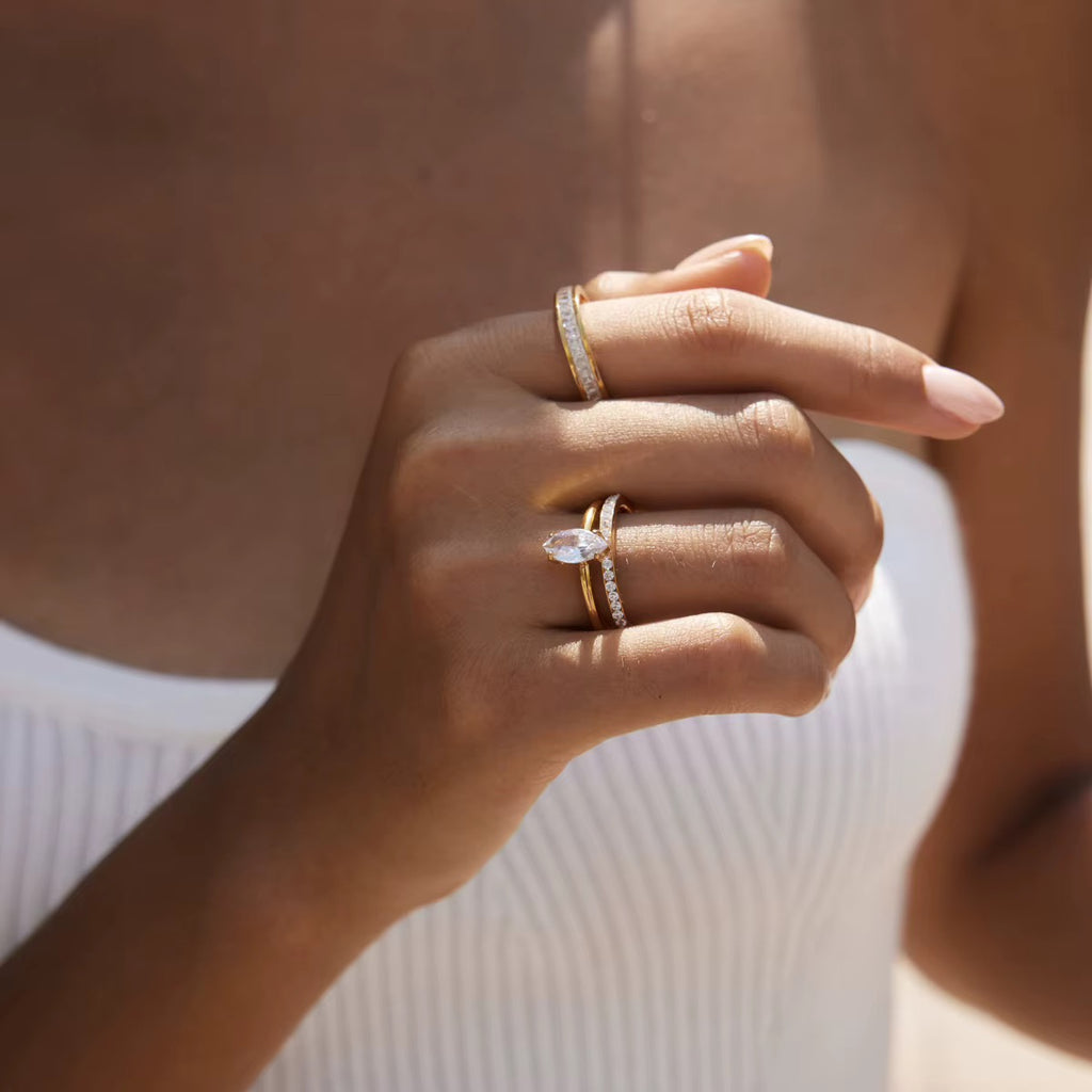 Stacy Marquise Layered Ring
