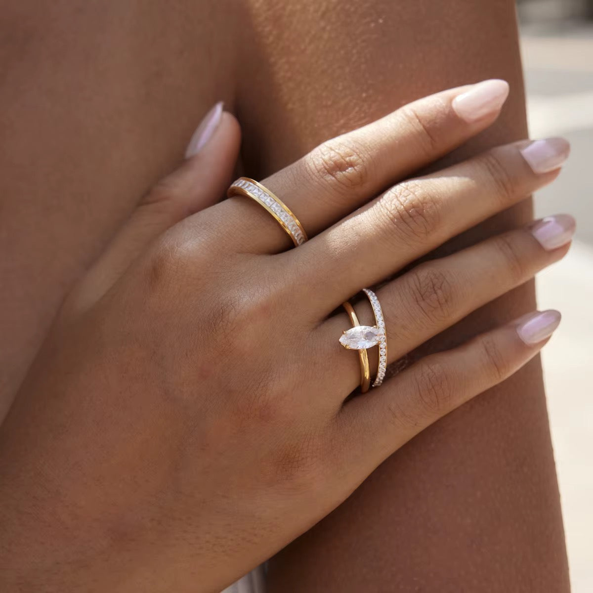 Stacy Marquise Layered Ring