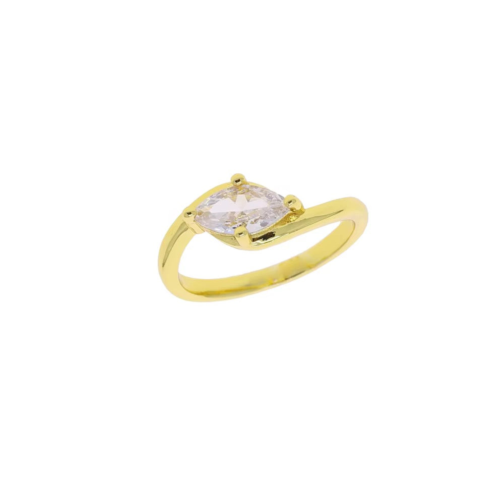 Marquise-Cut Bypass Pinky Ring