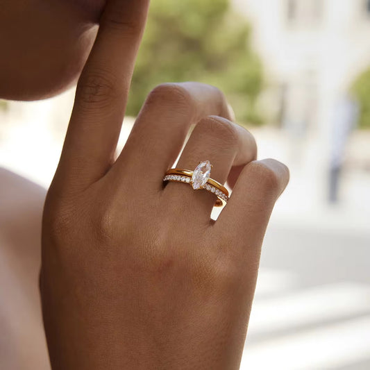 Stacy Marquise Layered Ring