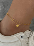 Sweetheart Layered Anklet