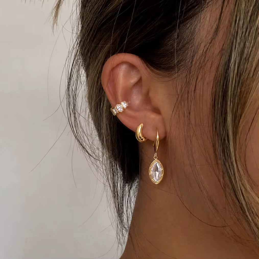 Marquise & Oval Drop Earring (A:marquis B: oval)