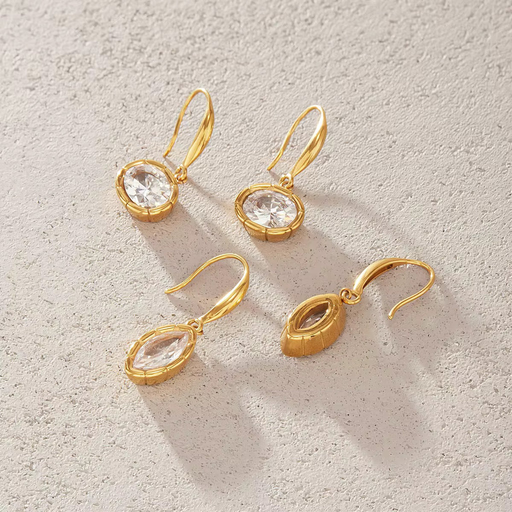 Marquise & Oval Drop Earring (A:marquis B: oval)