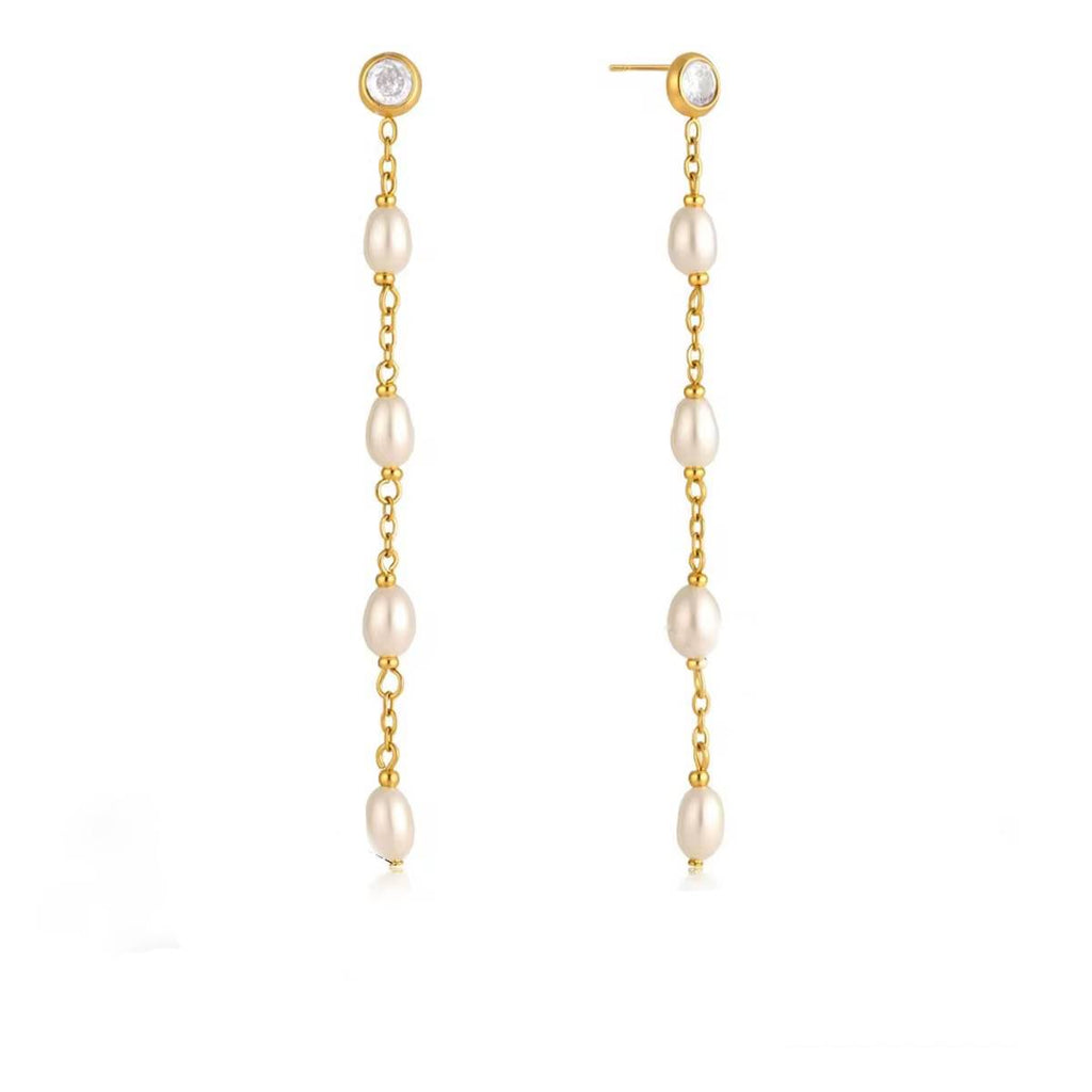 White Wave Linear Drop Earring