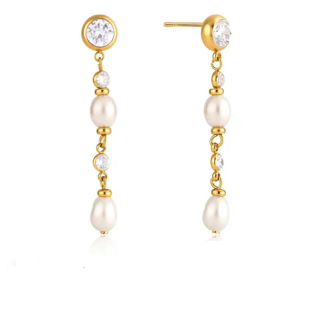 White Wave Shine Drop Earring