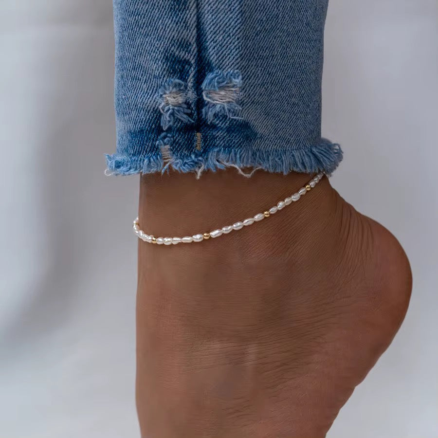 Aura Rice Pearl Anklet
