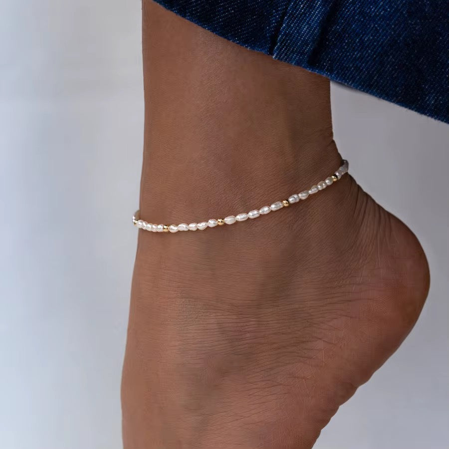 Aura Rice Pearl Anklet