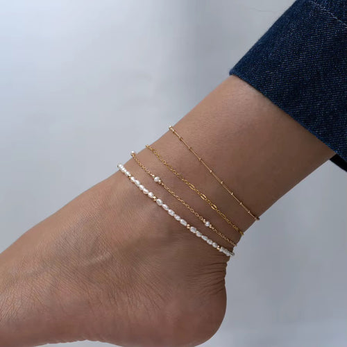 Aura Rice Pearl Anklet
