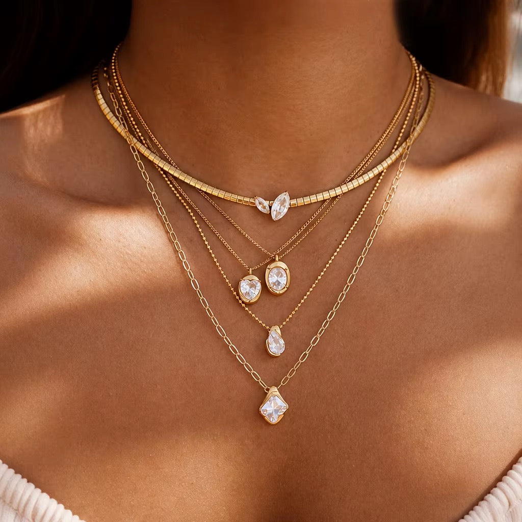 Twin Marquise Omega Choker