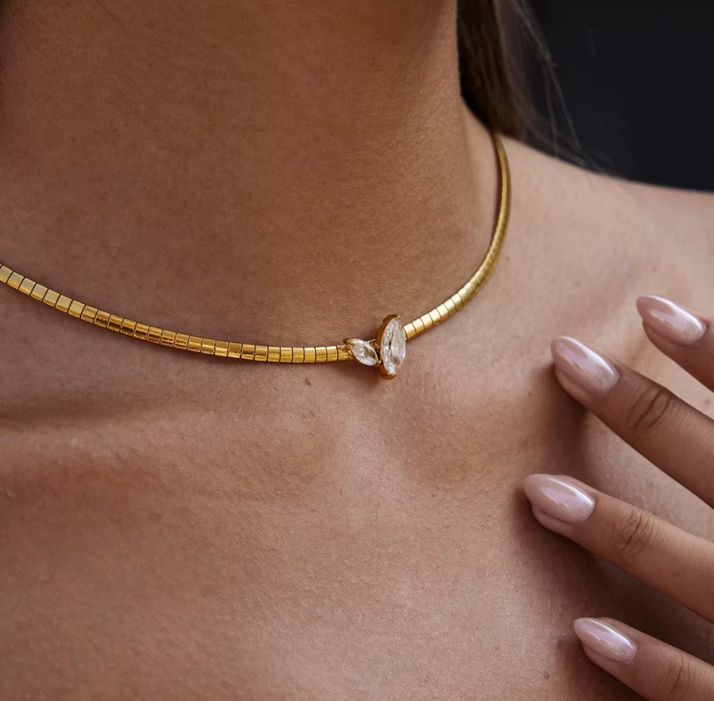 Twin Marquise Omega Choker