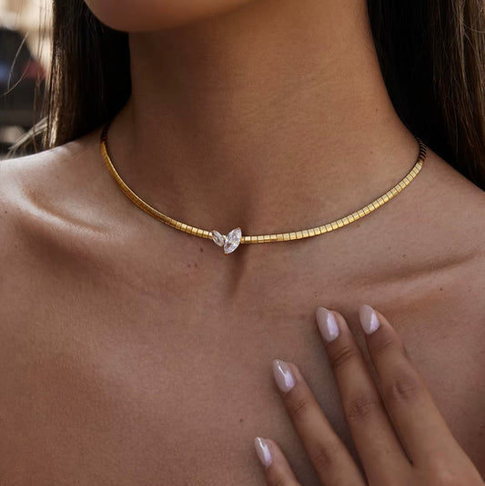 Twin Marquise Omega Choker
