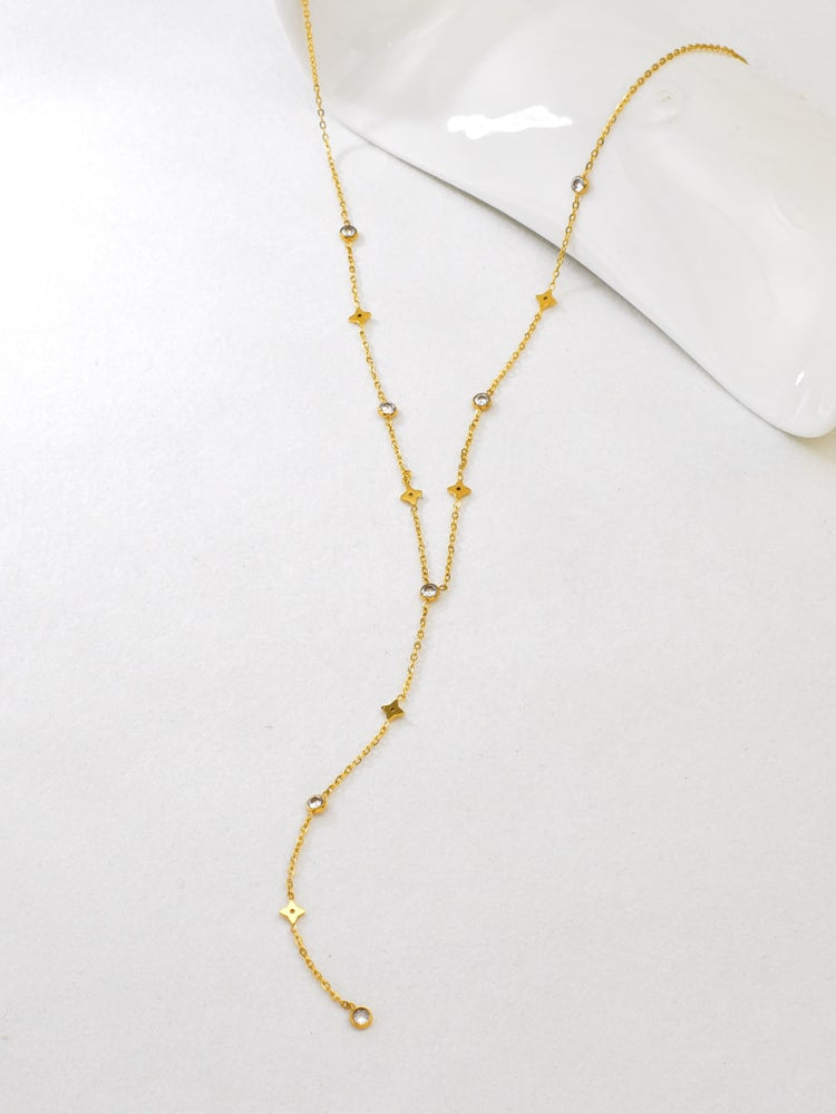 Dainty Clover Y Necklace