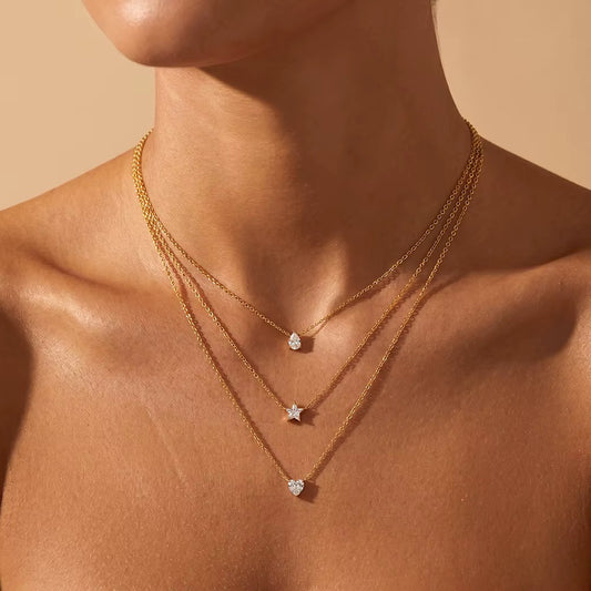 Sweetheart Trio Layered Necklace