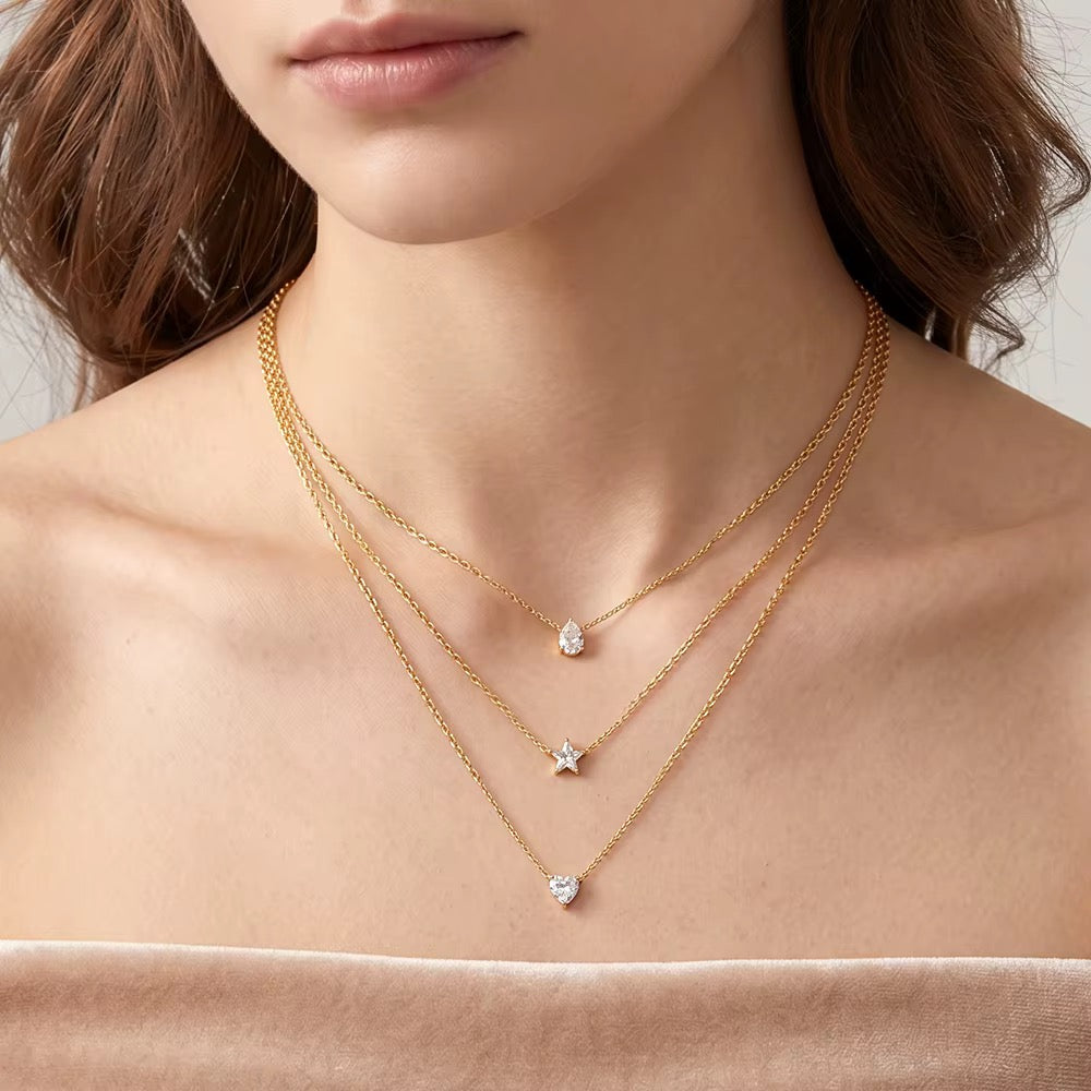 Sweetheart Trio Layered Necklace