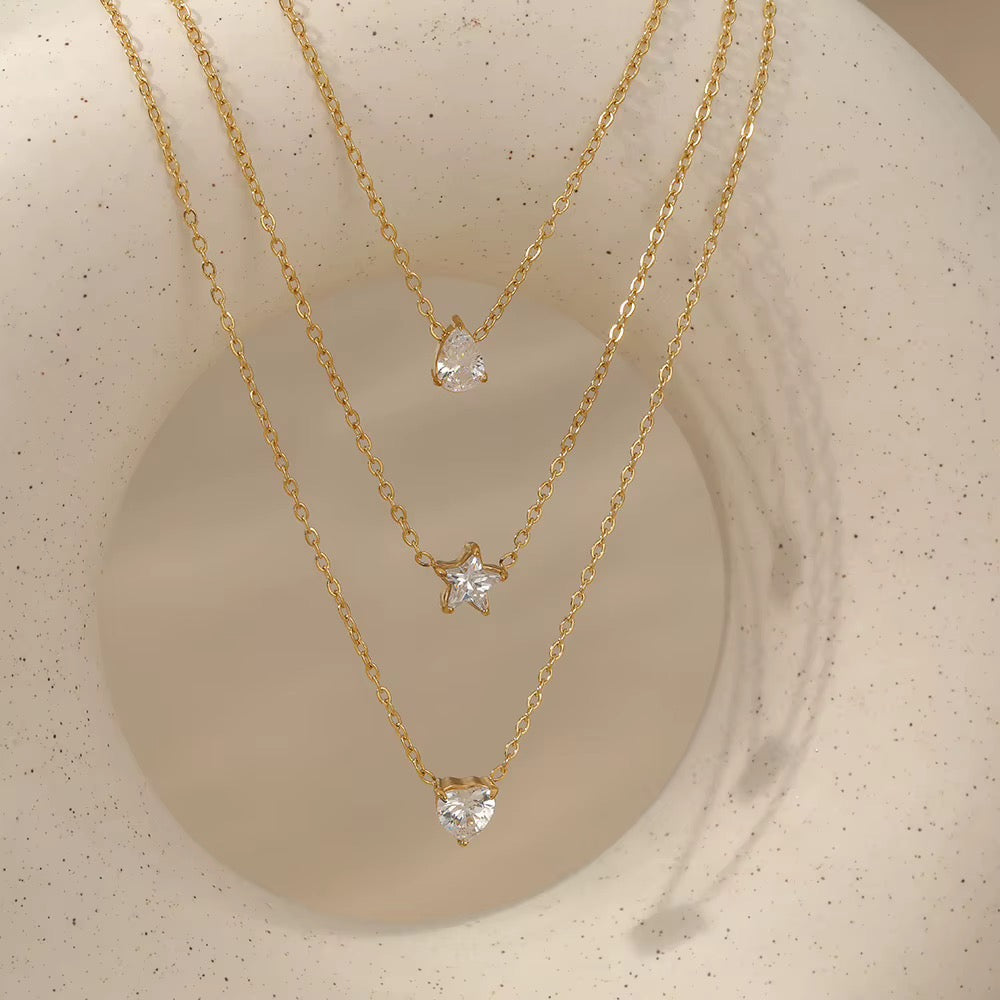 Sweetheart Trio Layered Necklace