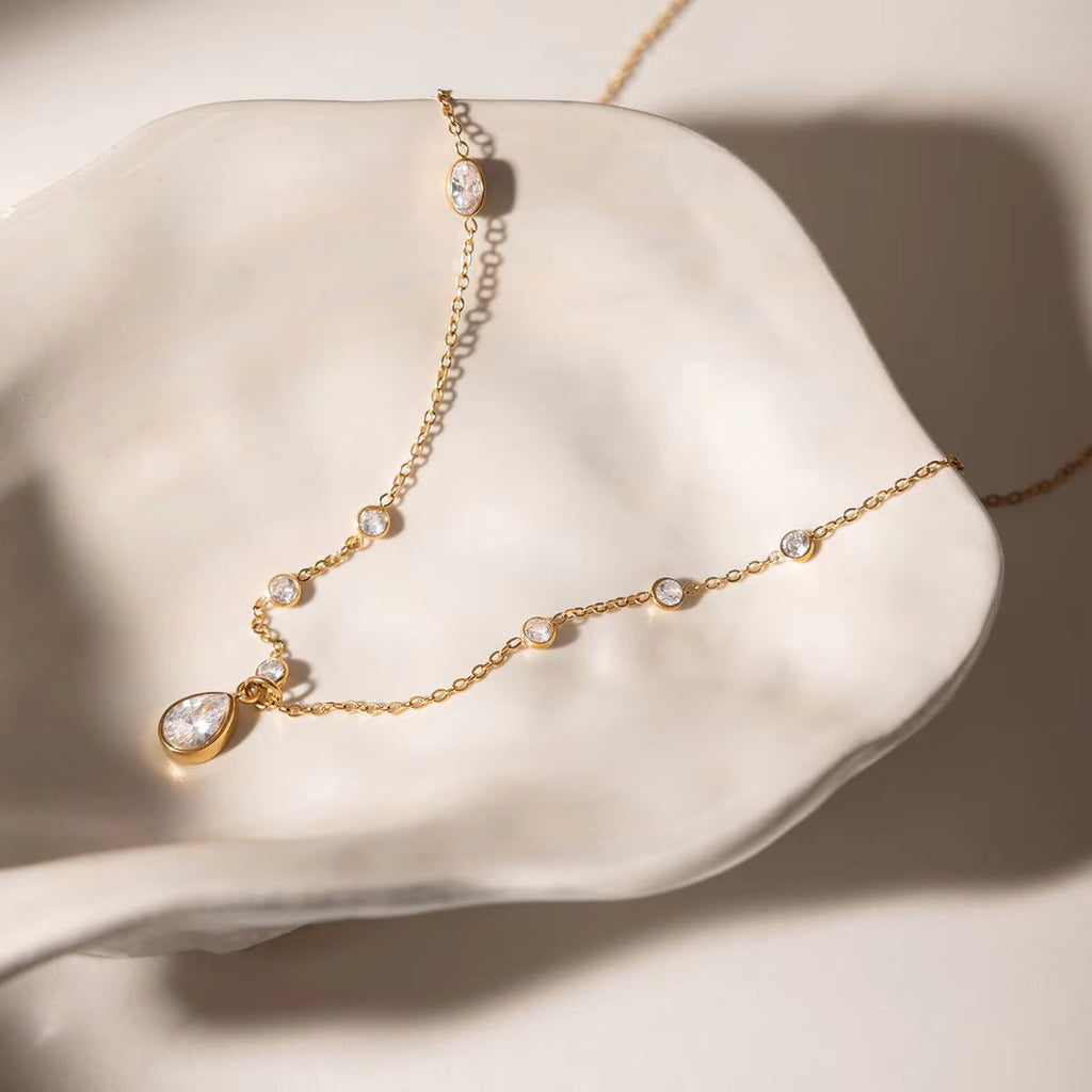 Bezel Drop Necklace