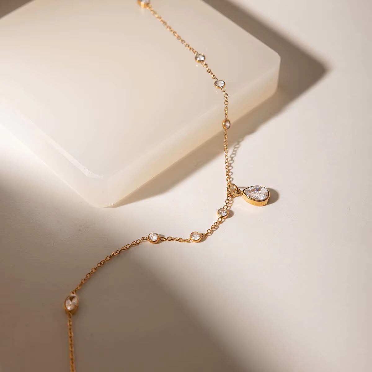 Bezel Drop Necklace