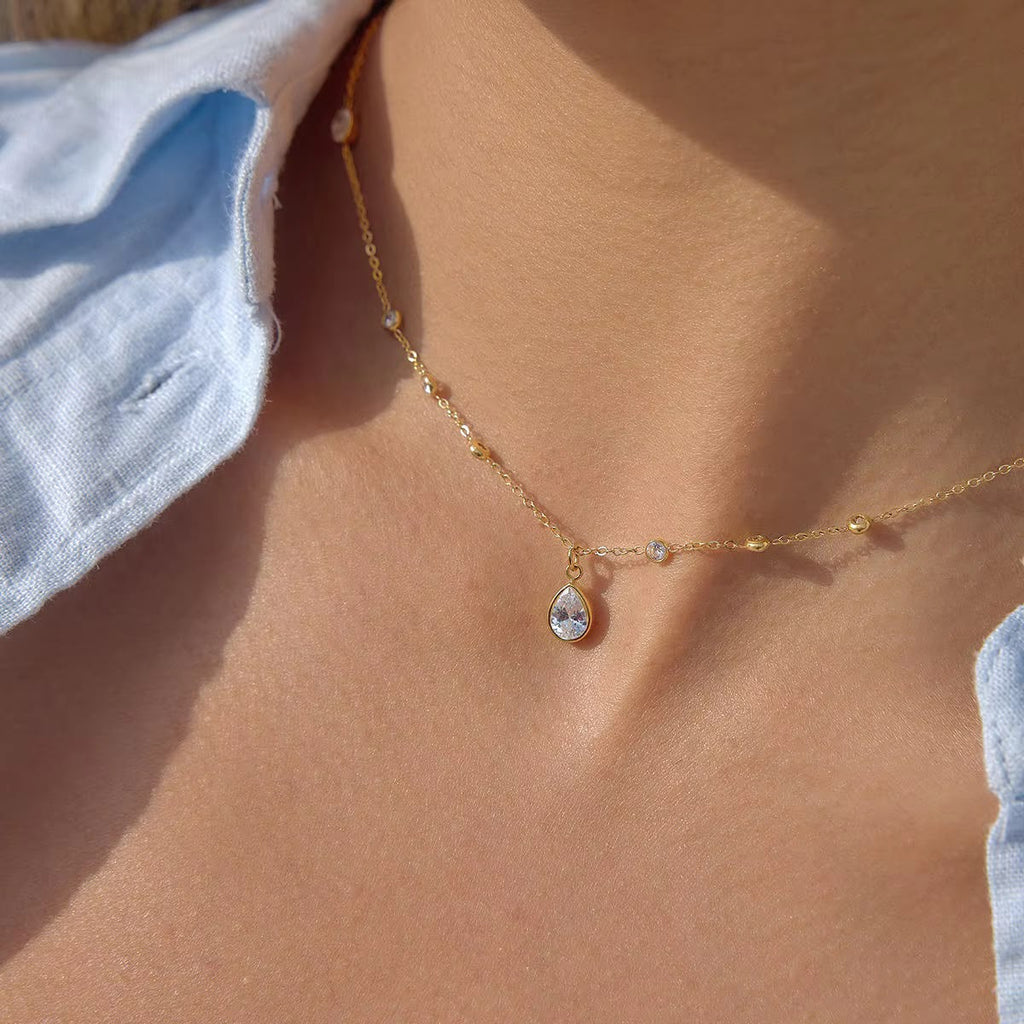 Bezel Drop Necklace