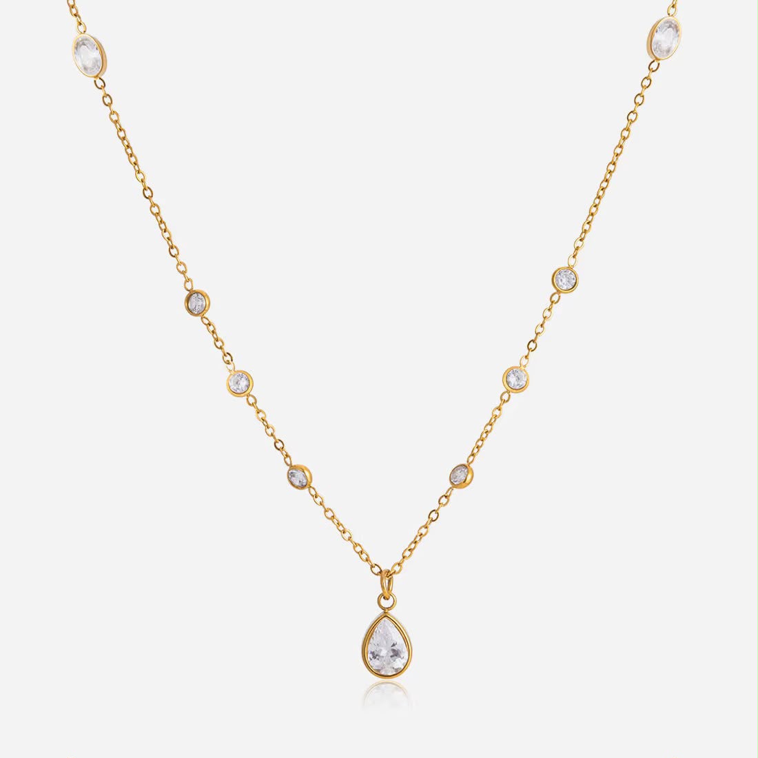 Bezel Drop Necklace
