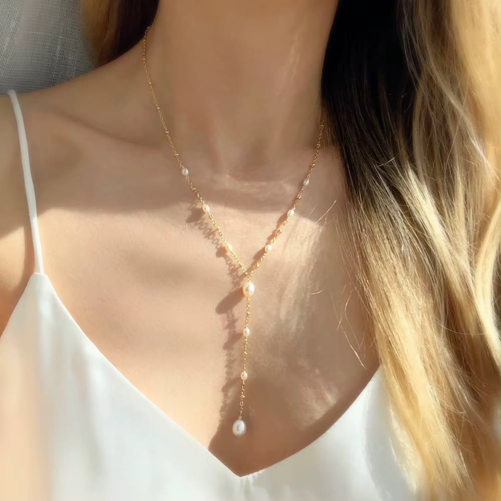 Ella Fresh Water Pearl Y Necklace
