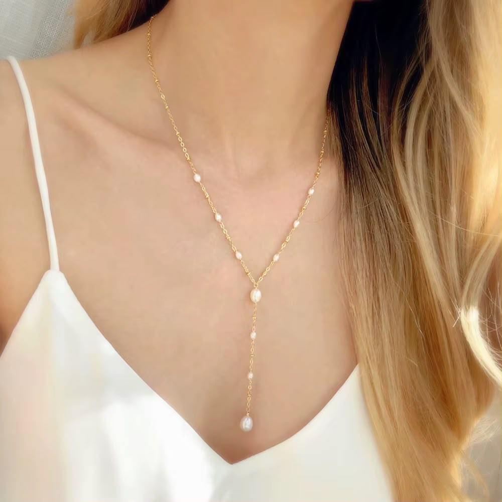 Ella Fresh Water Pearl Y Necklace