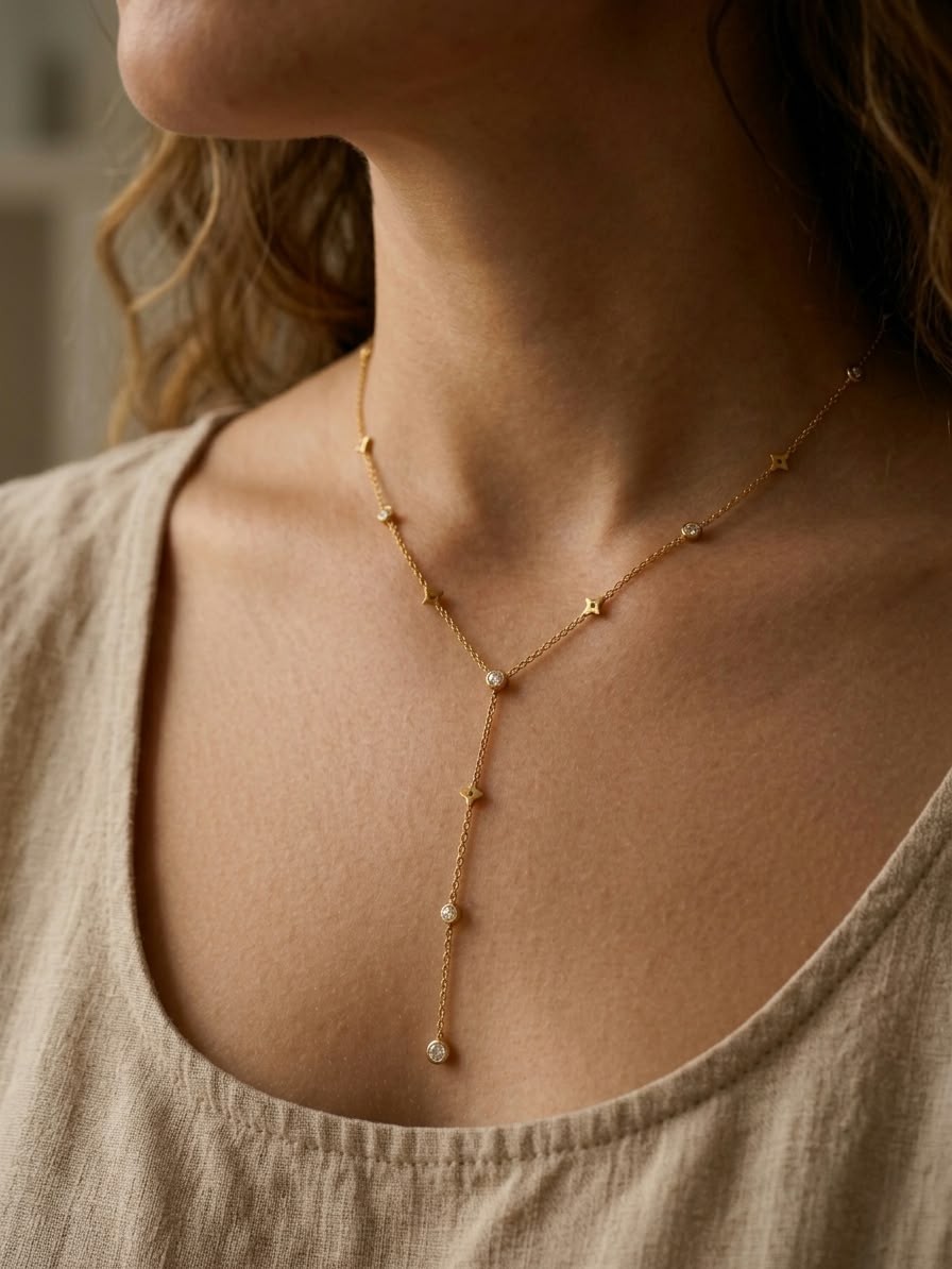 Dainty Clover Y Necklace