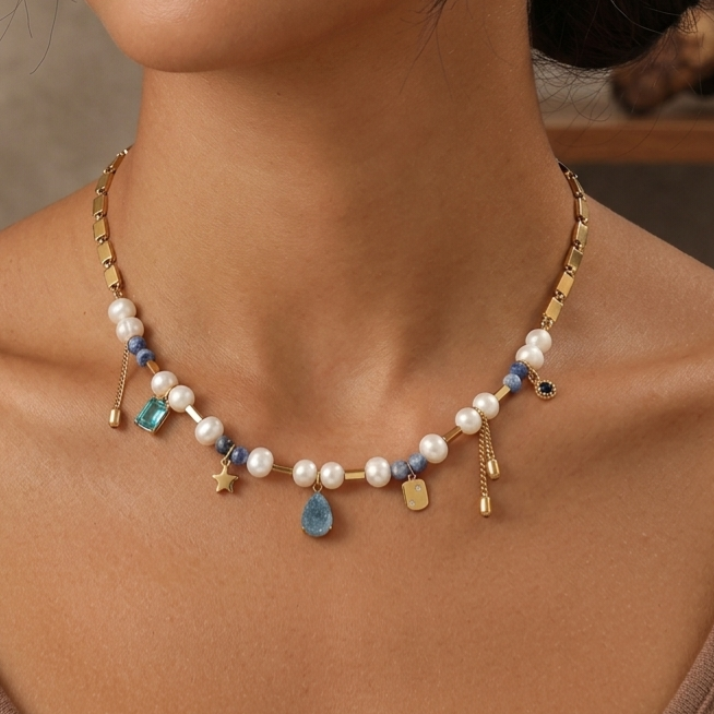 Ocean Breeze Multi-Charm Necklace