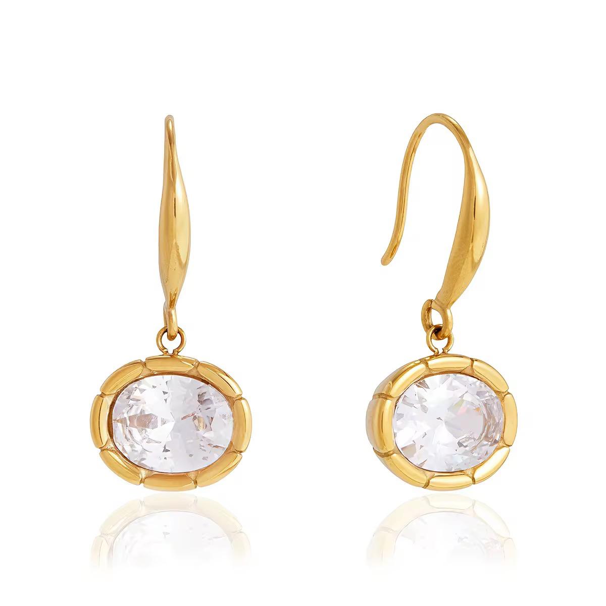 Marquise & Oval Drop Earring (A:marquis B: oval)
