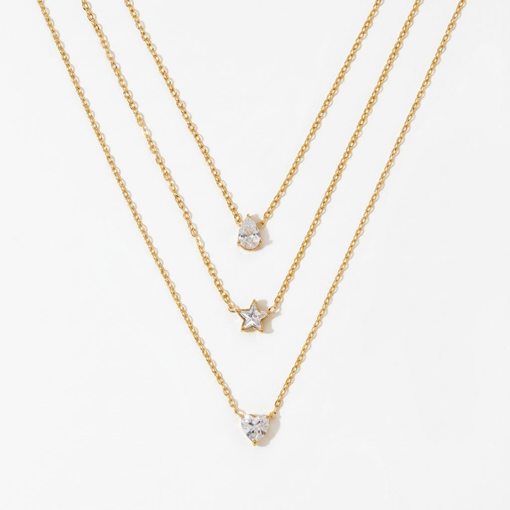 Sweetheart Trio Layered Necklace