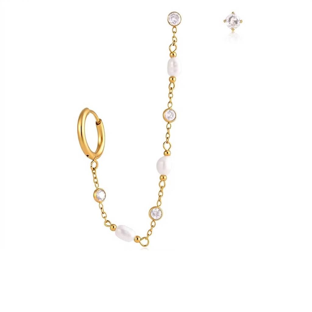 White Wave Loop Earring Set